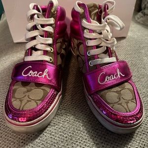 Coach Pink High Top Sneakers